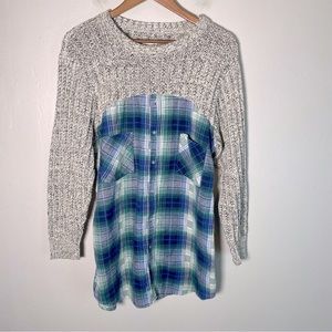 Urban Renewal Flannel Sweater Long Sleeve Top Size Medium